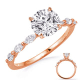 14 Kt Rose Gold Marquise Engagement Rings