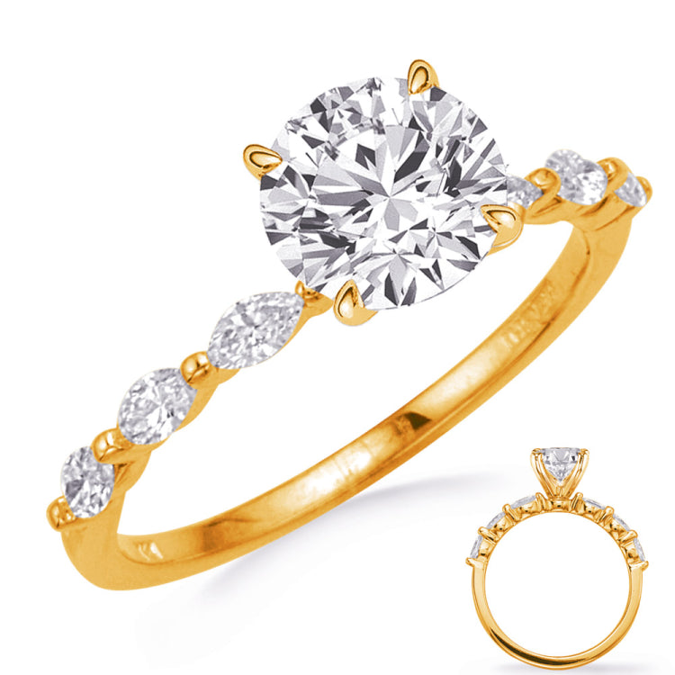 14 Kt Yellow Gold Marquise Engagement Rings
