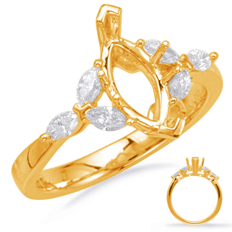 14 Kt Yellow Gold Marquise Engagement Rings