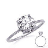 14 Kt White Gold Solitaire Engagement Rings