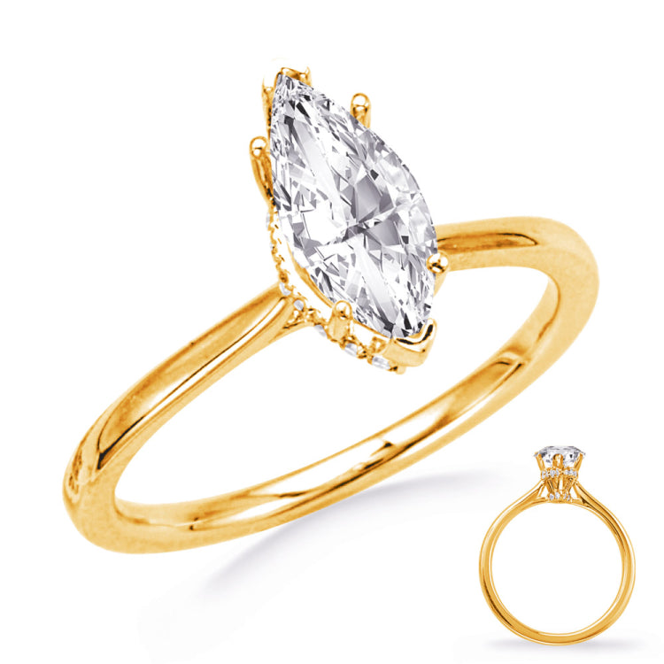 14 Kt Yellow Gold Halo - Hidden Engagement Rings