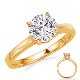 14 Kt Yellow & White Gold Halo - Hidden Engagement Rings