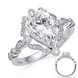 14 Kt White Gold Halo - Pear Engagement Rings