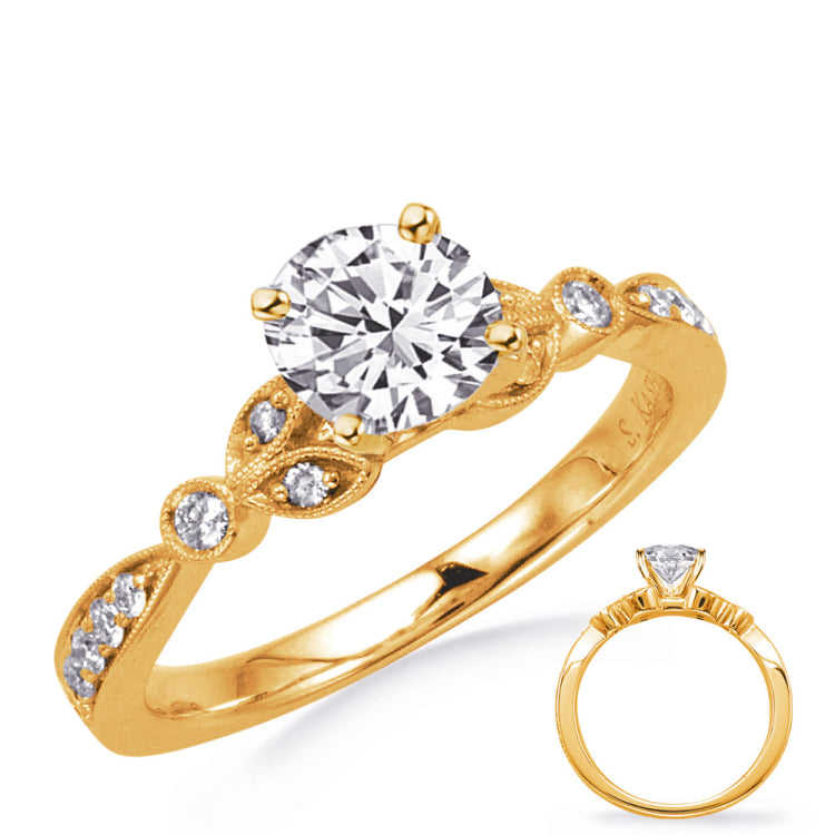14 Kt Yellow Gold Fashion Engagement Rings