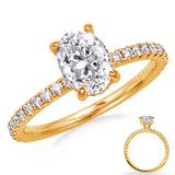 14 Kt Yellow & White Gold Diamond Engagement Rings