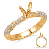 14 Kt Yellow Gold Micro Pave Engagement Rings