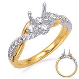 14 Kt Yellow & White Gold Bypass Engagement Rings