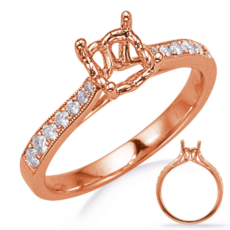 14 Kt Rose Gold Channel Set - Rounds Engagement Rings