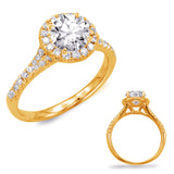 14 Kt Yellow Gold Split Shank Engagement Rings
