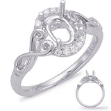 14 Kt White Gold Halo - Oval Engagement Rings