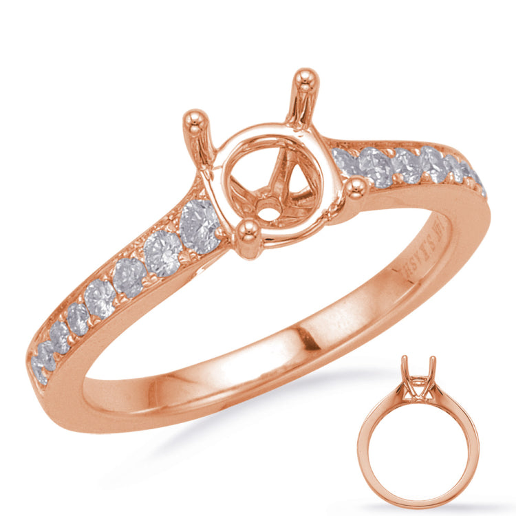 14 Kt Rose Gold Side Stone - Prong Set Engagement Rings