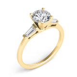 14 Kt Yellow Gold Baguette Engagement Rings