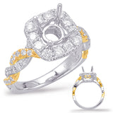 14 Kt Yellow & White Gold Braided Engagement Rings