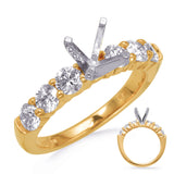 14 Kt Yellow Gold Side Stone - Prong Set Engagement Rings