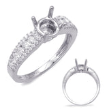 14 Kt White Gold Micro Pave Engagement Rings