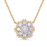 14 Kt Yellow & White Gold Flower Necklaces