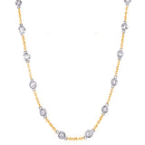 14 Kt Yellow & White Gold Diamond By The Yard Necklaces