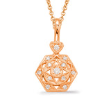 14 Kt Rose Gold Fashion Diamond Pendants Pendants