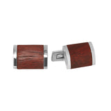 Stainless Steel Cufflinks With Wooden Insert